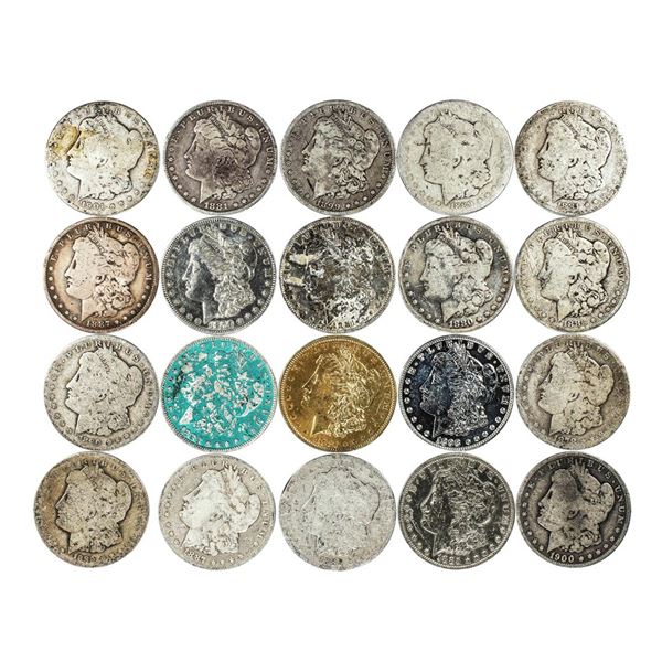 Lot of (20) Pre-1921 $1 Morgan Silver Dollar Coins Culls