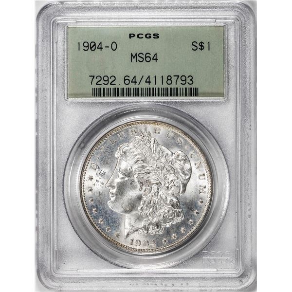 1904-O $1 Morgan Silver Dollar Coin PCGS MS64 Old Green Holder