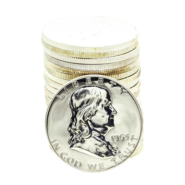 Roll of (20) Proof 1963 Franklin Half Dollar Coins
