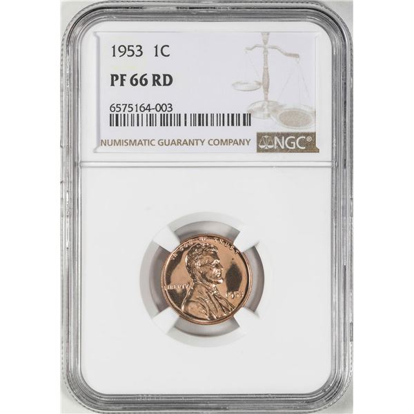 1953 Proof Lincoln Wheat Cent Coin NGC PF66RD