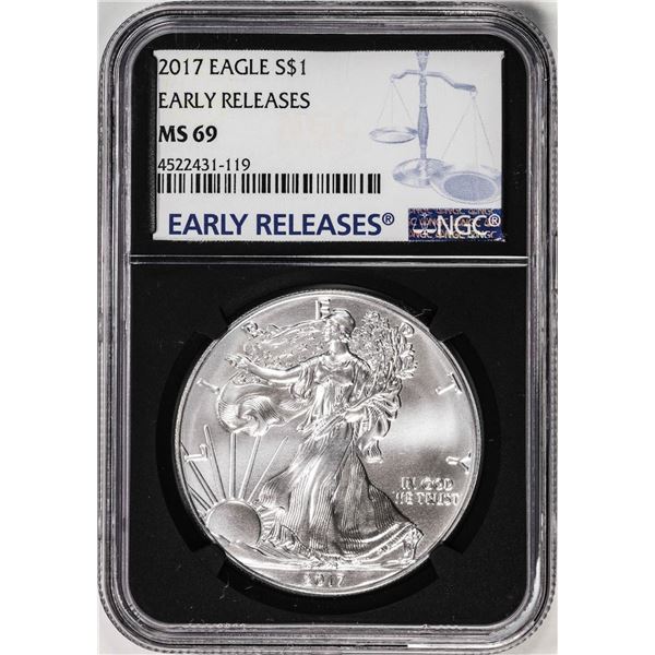 2017 $1 American Silver Eagle Coin NGC MS69 Early Releases
