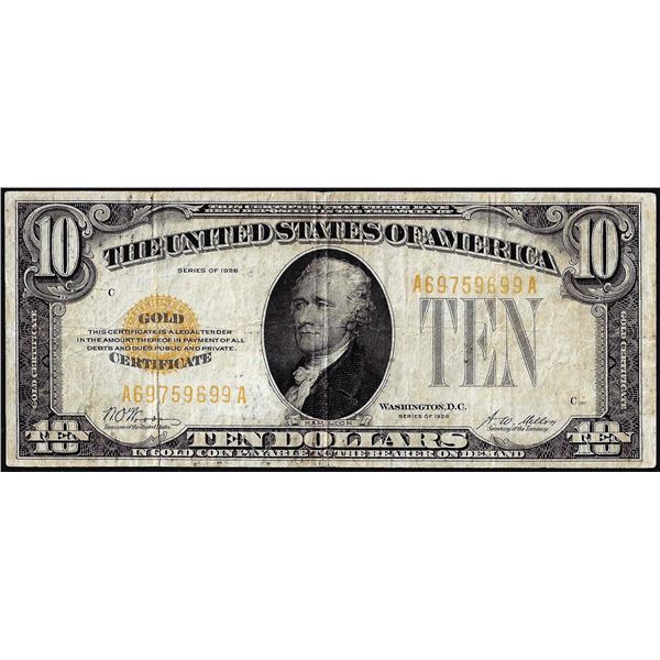 1928 $10 Gold Certificate Note