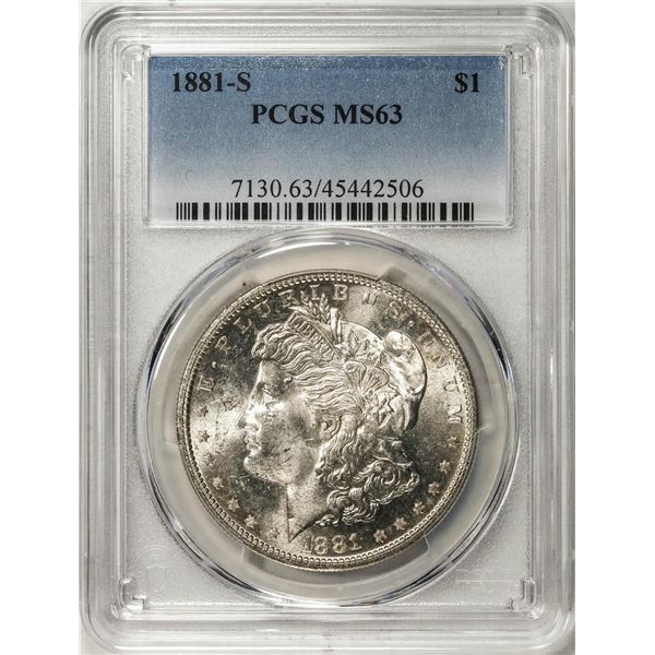1881-S $1 Morgan Silver Dollar Coin PCGS MS63