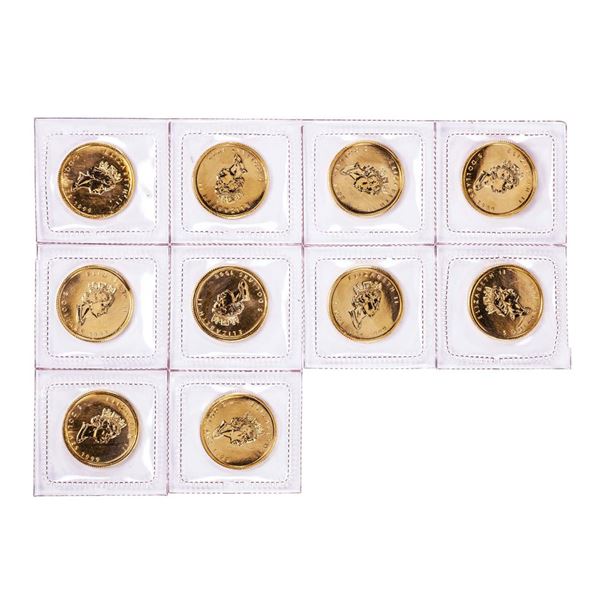 Lot of (10) Sealed 1999 Canadian $5 Maple Leaf Gold Coins