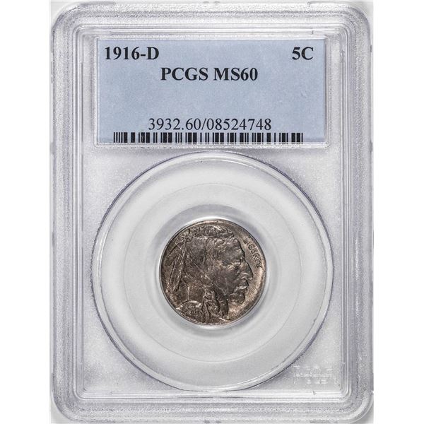 1916-D Buffalo Nickel Coin PCGS MS60