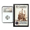 Image 1 : El Cazador Shipwreck (1772-83) Mexico 1/2 Real Silver Coin NGC Genuine w/ Story Card