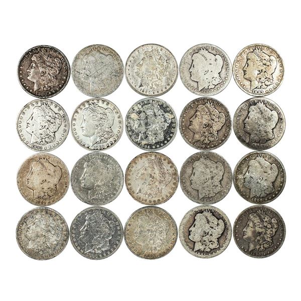 Lot of (20) Pre-1921 $1 Morgan Silver Dollar Coins Culls