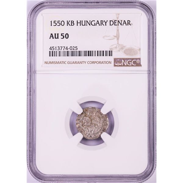 1550 KB Hungary Denar 'Madonna and Child' Coin NGC AU50