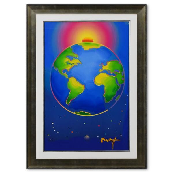 Peter Max "The State Of The World" Original Mixed Media On Paper
