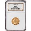 Image 1 : 1909-D $5 Indian Head Half Eagle Gold Coin NGC MS63
