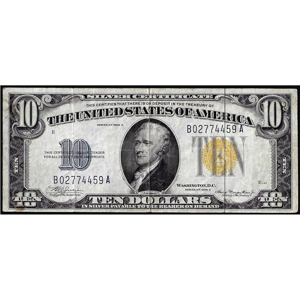 1934A $10 North Africa WWII Emergency Issue Silver Certificate Note