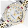 Image 1 : Rolex Ladies Two Tone Mother of Pearl Diamond & Ruby Datejust Wristwatch