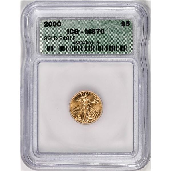 2000 $5 American Gold Eagle Coin ICG MS70