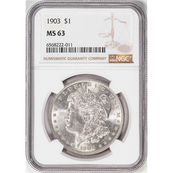 1903 $1 Morgan Silver Dollar Coin NGC MS63