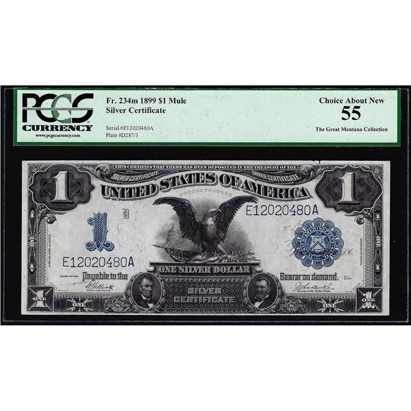 1899 $1 Black Eagle Silver Certificate Note Mule Fr.234m PCGS Choice About New 55