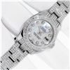 Image 2 : Rolex Ladies Stainless Steel Quickset MOP Full Diamond Datejust Wristwatch
