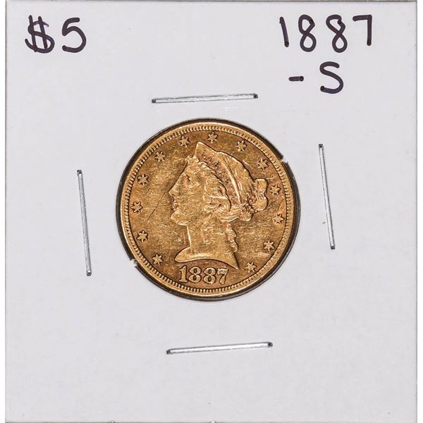 1887-S $5 Liberty Head Half Eagle Gold Coin