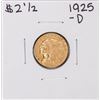 Image 1 : 1925-D $2 1/2 Indian Head Quarter Eagle Gold Coin