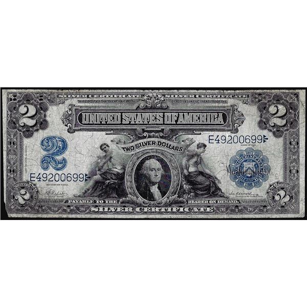 1899 $2 Mini-Porthole Silver Certificate Note