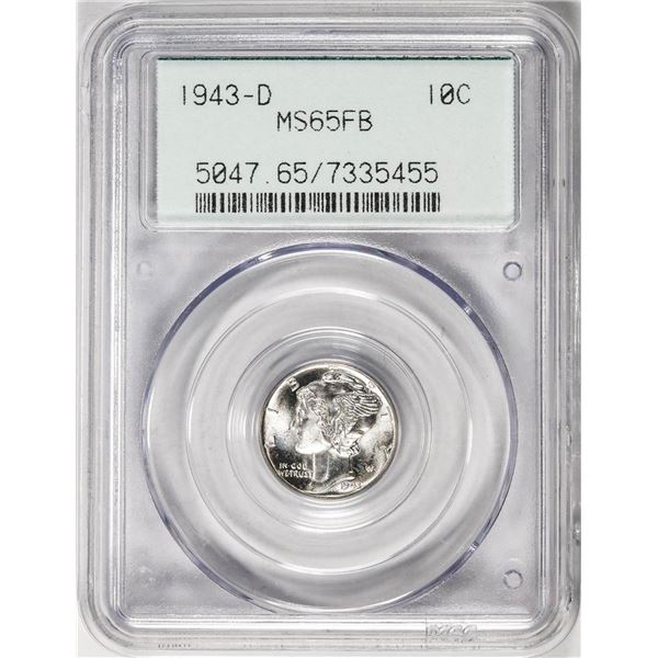 1943-D Mercury Dime Coin PCGS MS65FB Rare Generation 2.1 Holder