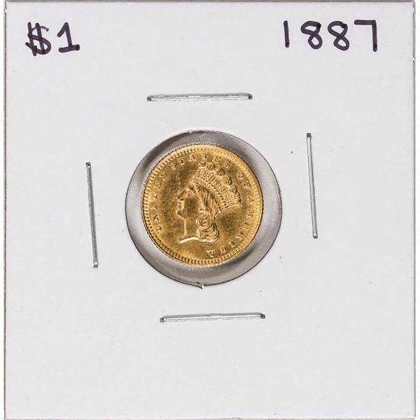 1887 Type 3 $1 Indian Princess Head Gold Dollar Coin