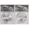 Image 1 : Lot of 2020-(S) & 2020-(P) $1 American Silver Eagle Coins ANACS MS69 First Strike