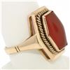 Image 3 : Vintage Russian 14k Rose Gold Bezel Set Carnelian Hexagon Ring