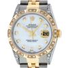 Image 1 : Rolex Mens 2 Tone Lugs MOP Diamond Pyramid Diamond 36MM Datejust