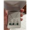 Image 1 : Emerald Green Necklace and Earrings set in Sterling Silver by Wilderness Mint