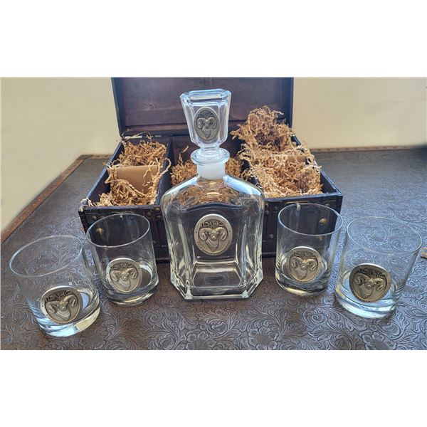 Idaho Wild Sheep Foundation Pewter Decanter Set