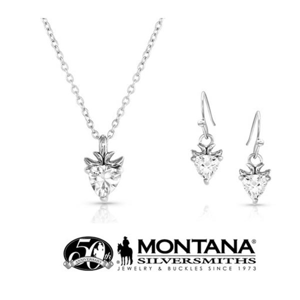 Glacial Arrowhead Necklace and Earrings from the Kristy Titus Collection by Montana Silversmiths