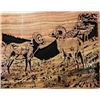 Image 1 : Custom Hand Cut Scroll Saw Piece Cut Into Carob Featuring Bighorn Sheep by Twisted Z Creations