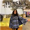Image 1 : ALASKA FUR GALLERY PLAID VEST W/ DETACHABLE CAPE AND FOX COLLAR