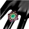 Image 3 : Natural Unheated Emerald Rhodolite Garnet Sapphire  Ring