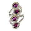 Image 1 : Natural Rhodolite Garnet Sapphire Ring