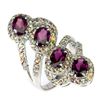Image 2 : Natural Rhodolite Garnet Sapphire Ring