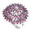 Image 2 : Natural Rhodolite Garnet Tanzanite Ring
