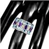 Image 3 : Natural Amethyst Sapphire Swiss Blue Topaz Ring