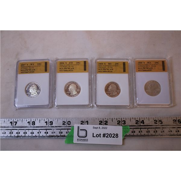 (4)Proof Washington Quarters (2000/2004/2006/2007) (Not Magnetic)