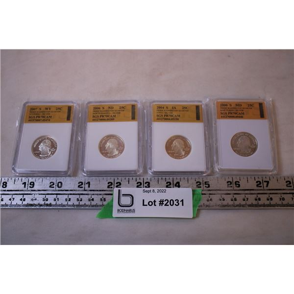 (4)Proof Washington Quarters (2000/2004/2006/2007) (Not Magnetic)