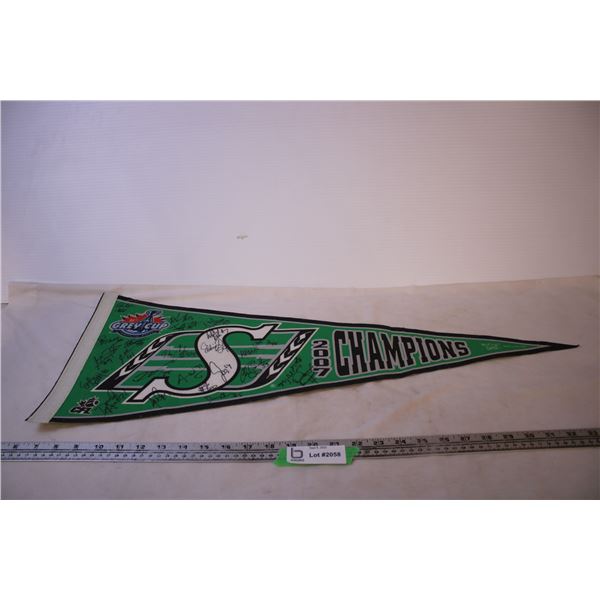 Saskatchewan Roughriders 2007 Championship Pennant (signed)