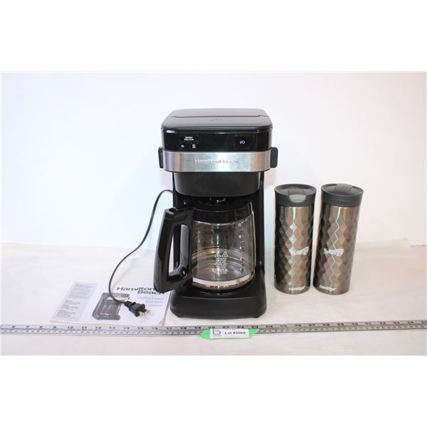 Hamilton Beach Coffee Maker (Turns On)+ (2) Contigo Coffee Mugs