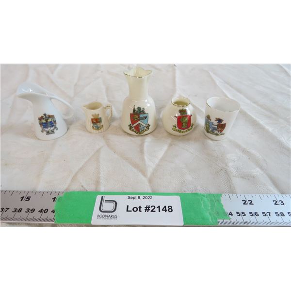 Miniature Porcelain England Vases - 5 pieces