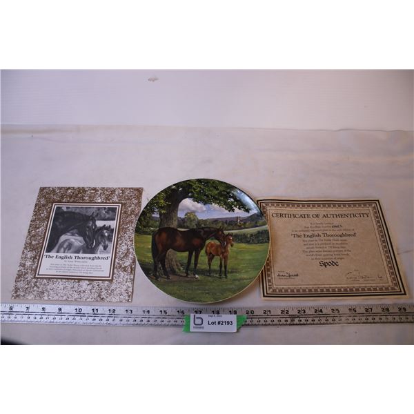 Collectible Susie Whitcombe “The English Thoroughbred” Plate #2502G