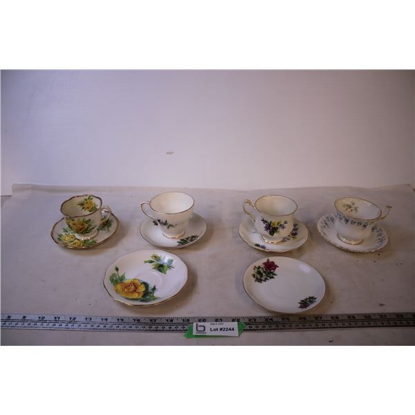 (4) Tea Cups w/ Saucers + (2) Saucers