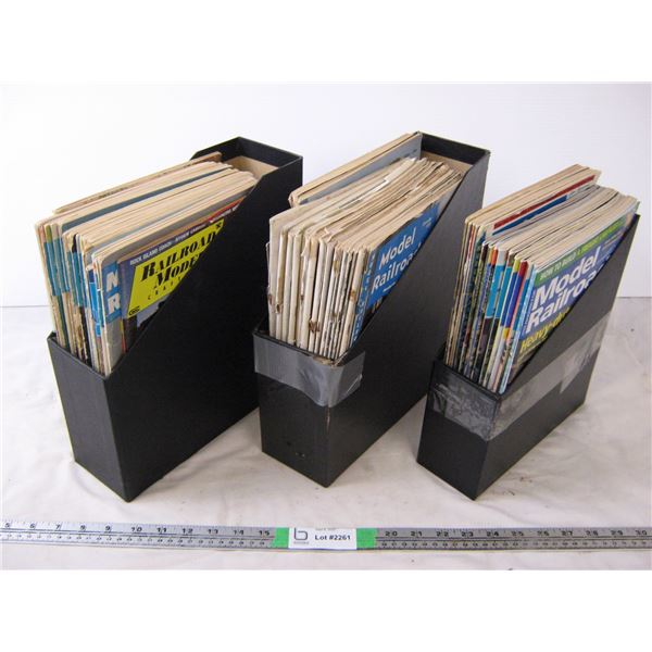 (3) Boxes of Model Railroad Magazines