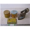 Image 1 : *Vintage Iron and (3) Tobacco tins