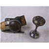 Image 4 : *(3) Pieces of enamelware and 2 sets of vintage doorknobs