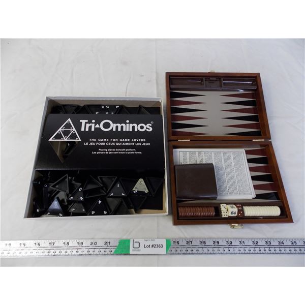 Tri-Ominos and Backgammon games