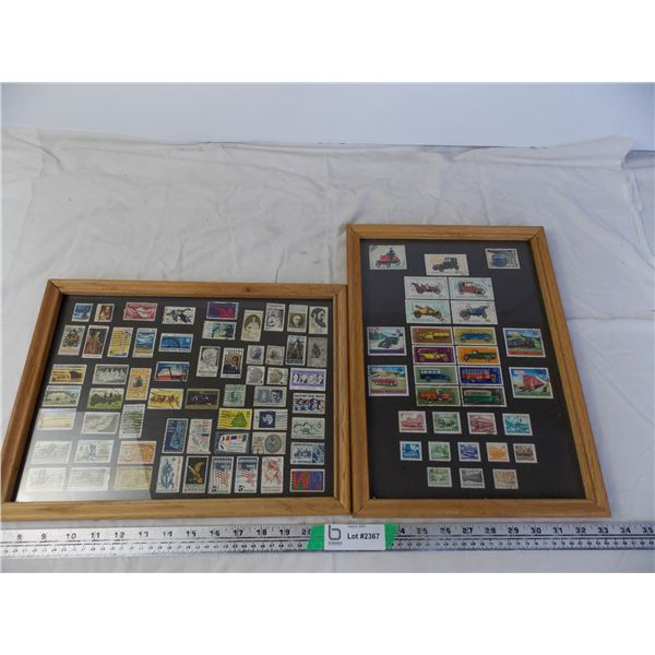 Framed vintage stamps